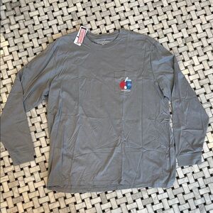 Vineyard Vines Gray Long Sleeve Tee with Pocket